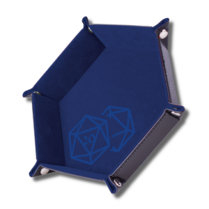 Piste de dés: D20 Bleu foncé - cuir et velours