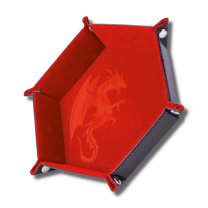 Piste de dés: Dragon Rouge - cuir et velours